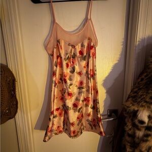 Vintage Jaclyn Smith Floral Satin Slip Dress